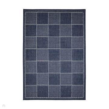 Flatweave Gel Check Navy Rug-Melrose-Rug Love - The Most Loved Rug Store